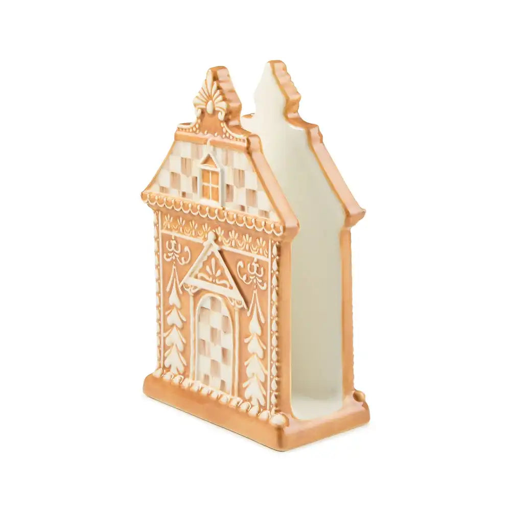 Mocha Check Gingerbread Napkin Holder