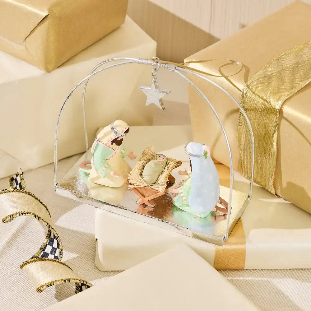Patience Brewster Silver Nativity Holy Family Ornament