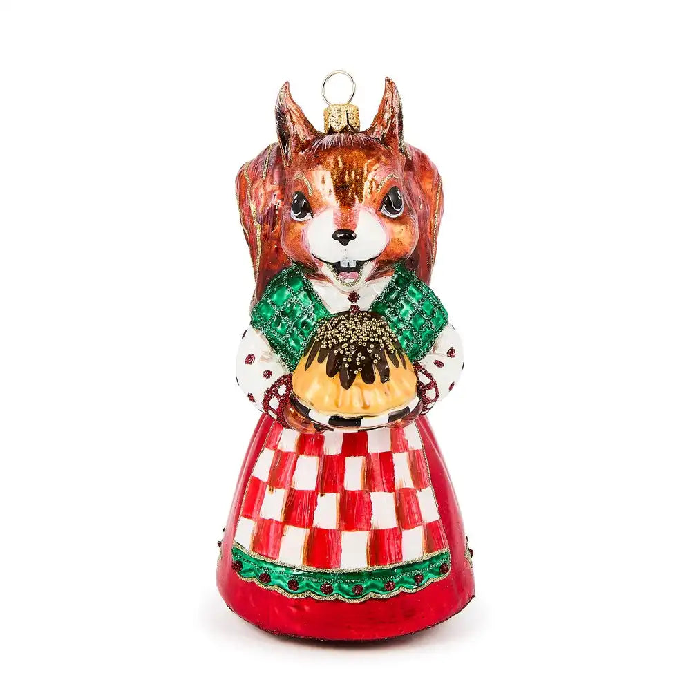 Check It out Squirrel Glass Ornament