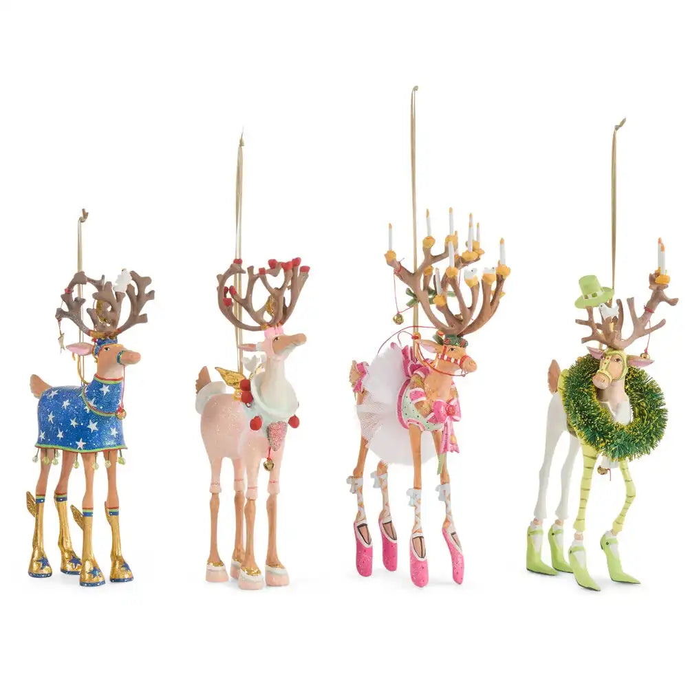 Patience Brewster Dash Away Reindeer Ornament Set-B