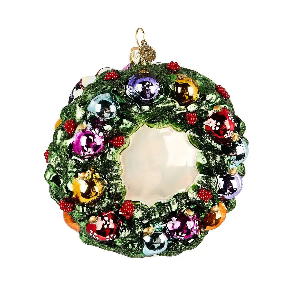 2025 Floral Wreath Glass Ornament