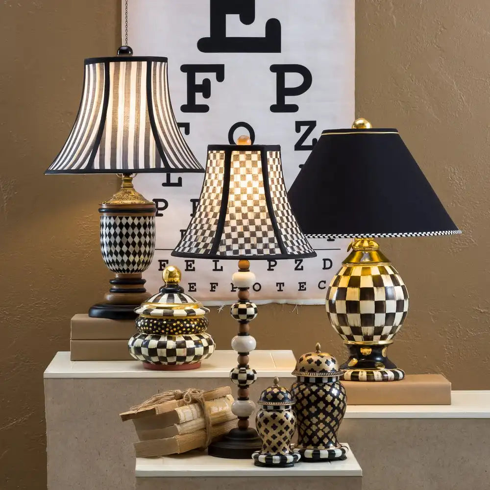 Courtly Check Ceramic Globe Lamp