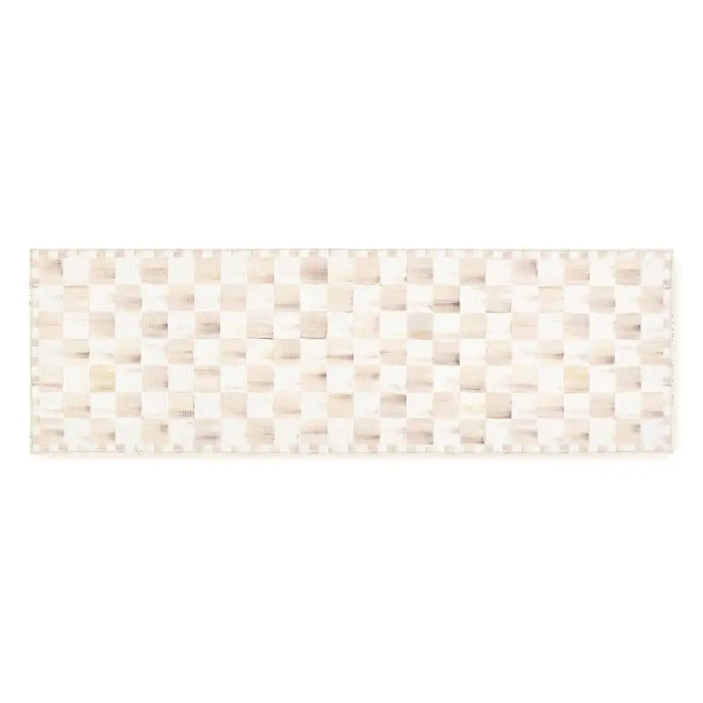 Mocha Checkered 2'6" x 8' Washable Runner