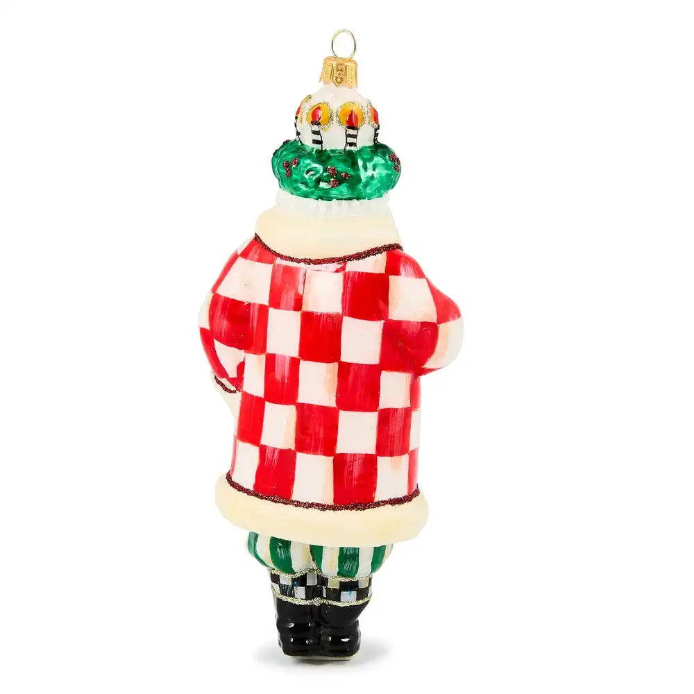 Check It Out Santa Lucia Glass Ornament