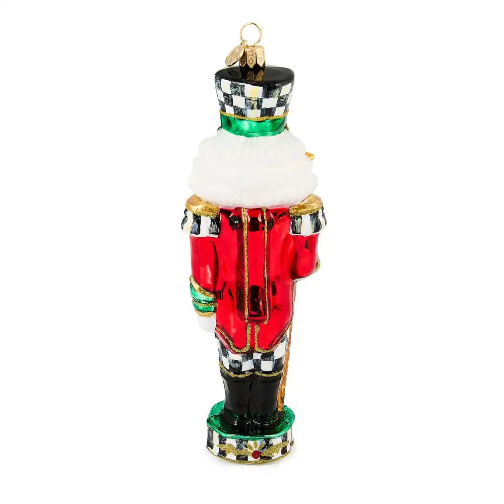 Courtly Classic Nutcracker Glass Ornament