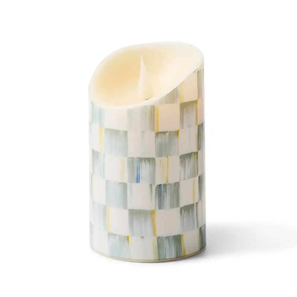 Sterling Check Flicker 5" Pillar Candle