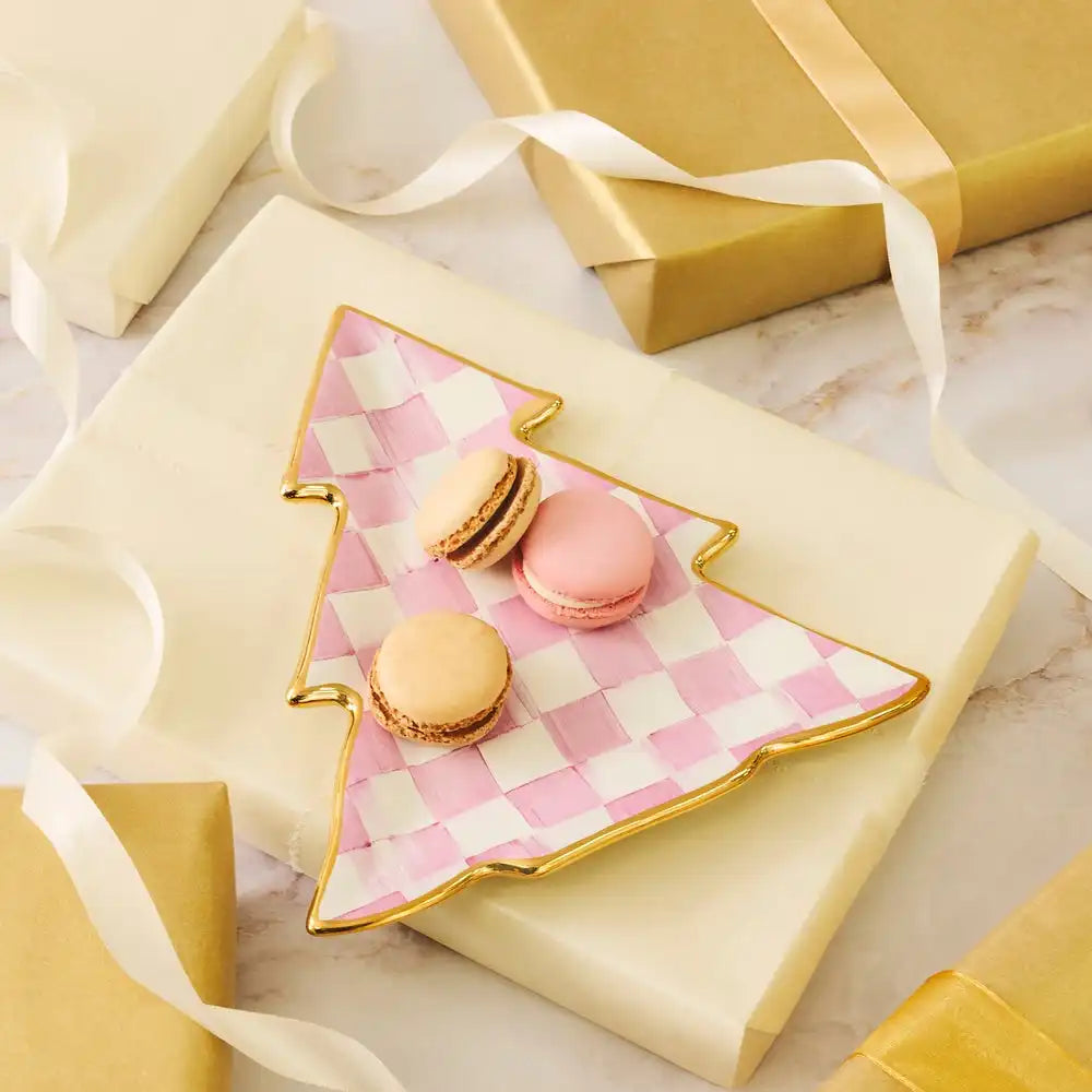 Bubblegum Pink Check Tree Dish