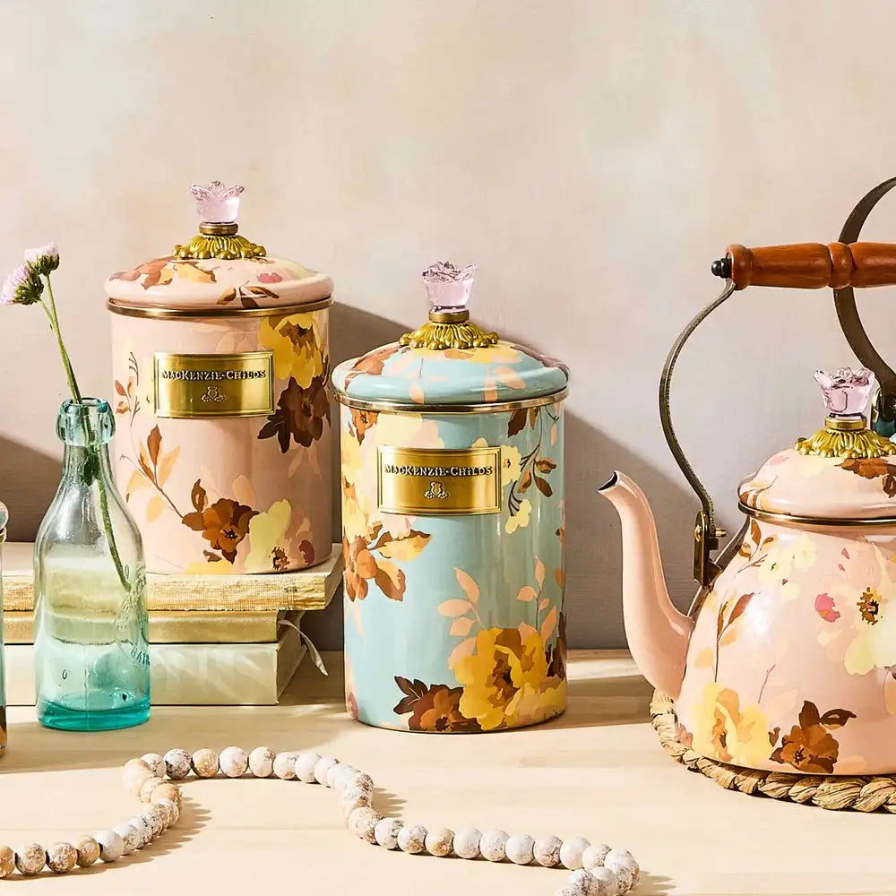 Wild Rose Slate Canisters, Set of 3