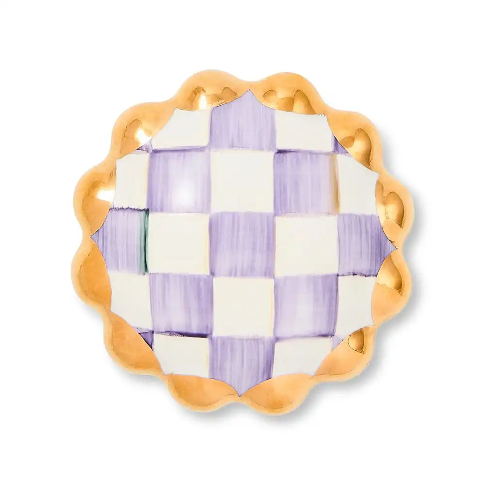 Violet Check Round Knob