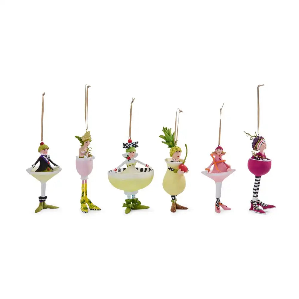 Patience Brewster Mini Cocktail Ornaments, Set of 6