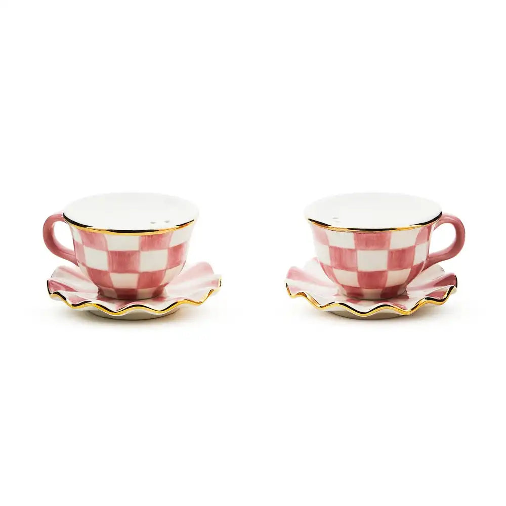 Rosy Check Teacup Salt & Pepper Set