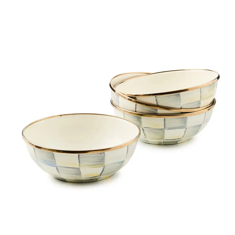 Sterling Check Everyday Bowls, Set of 4