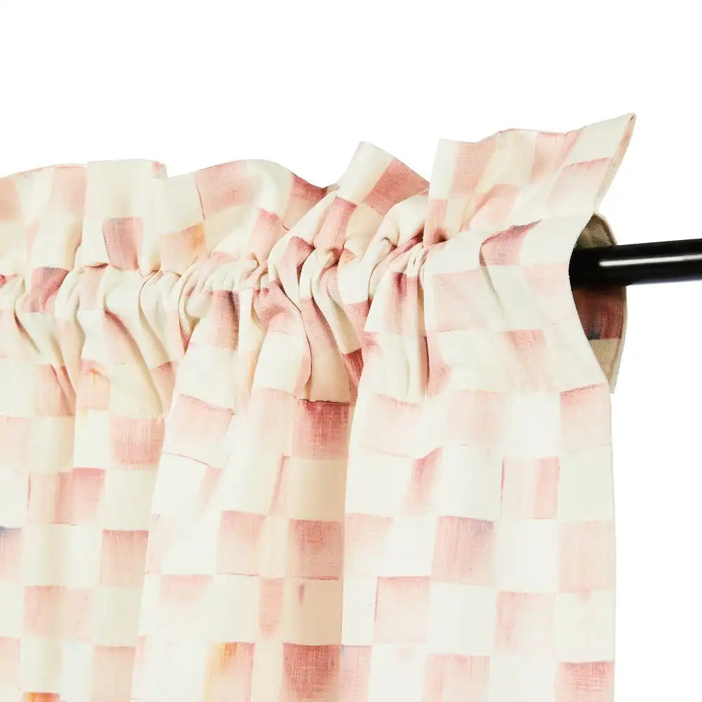 Rosy Check 84" Curtain Panel
