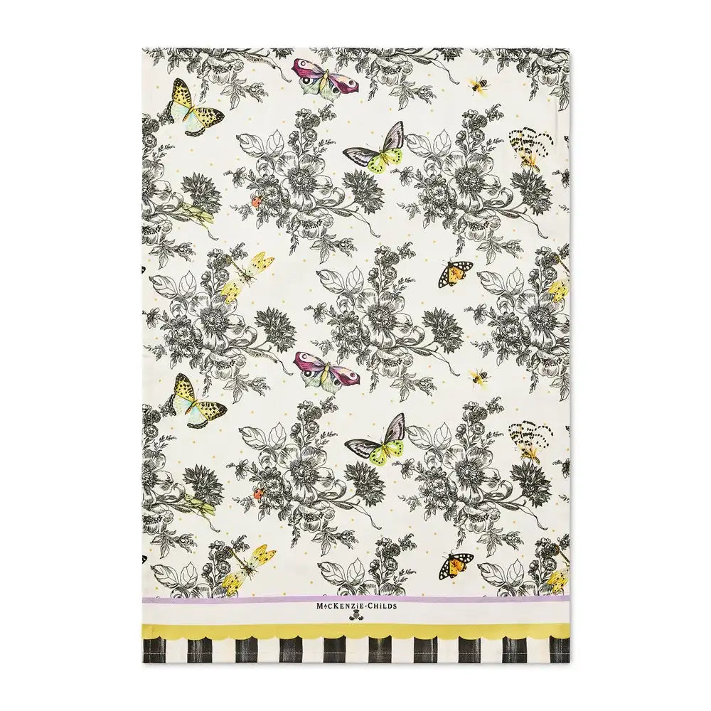 Butterfly Toile Printed Dish Towel