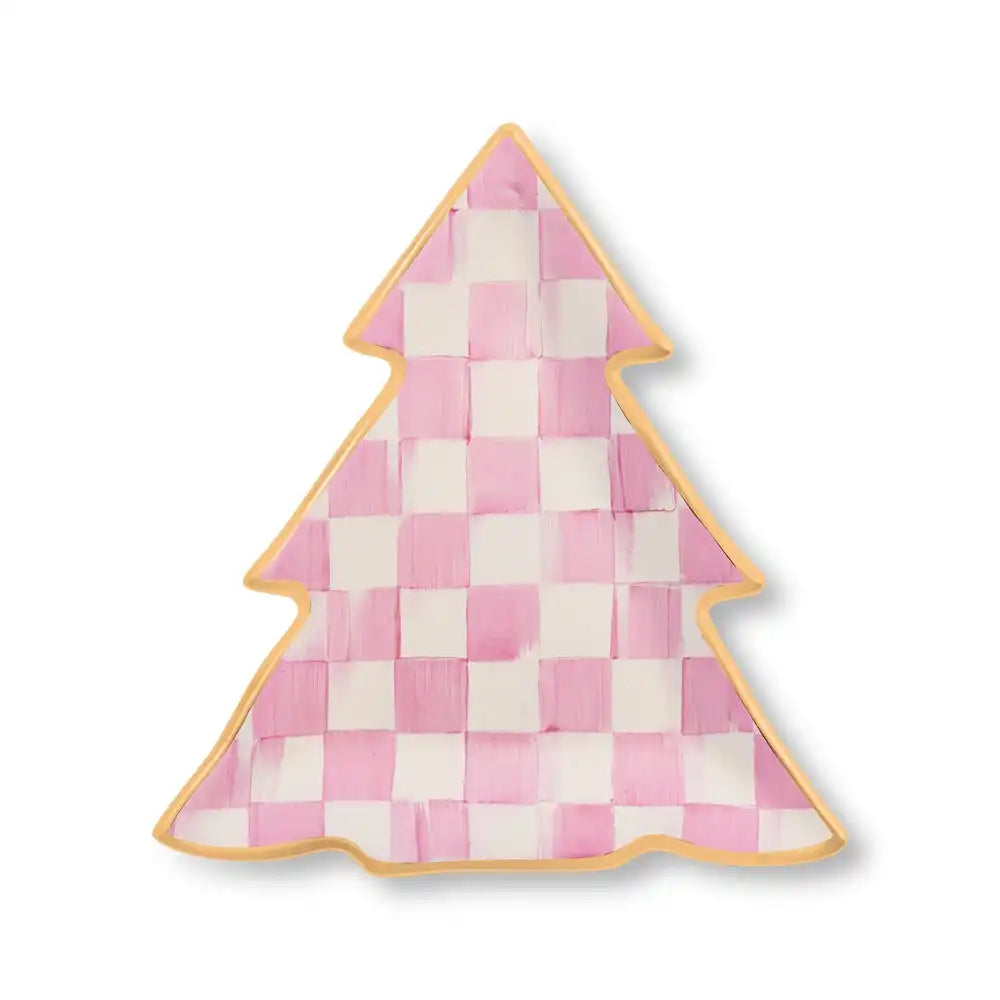 Bubblegum Pink Check Tree Dish