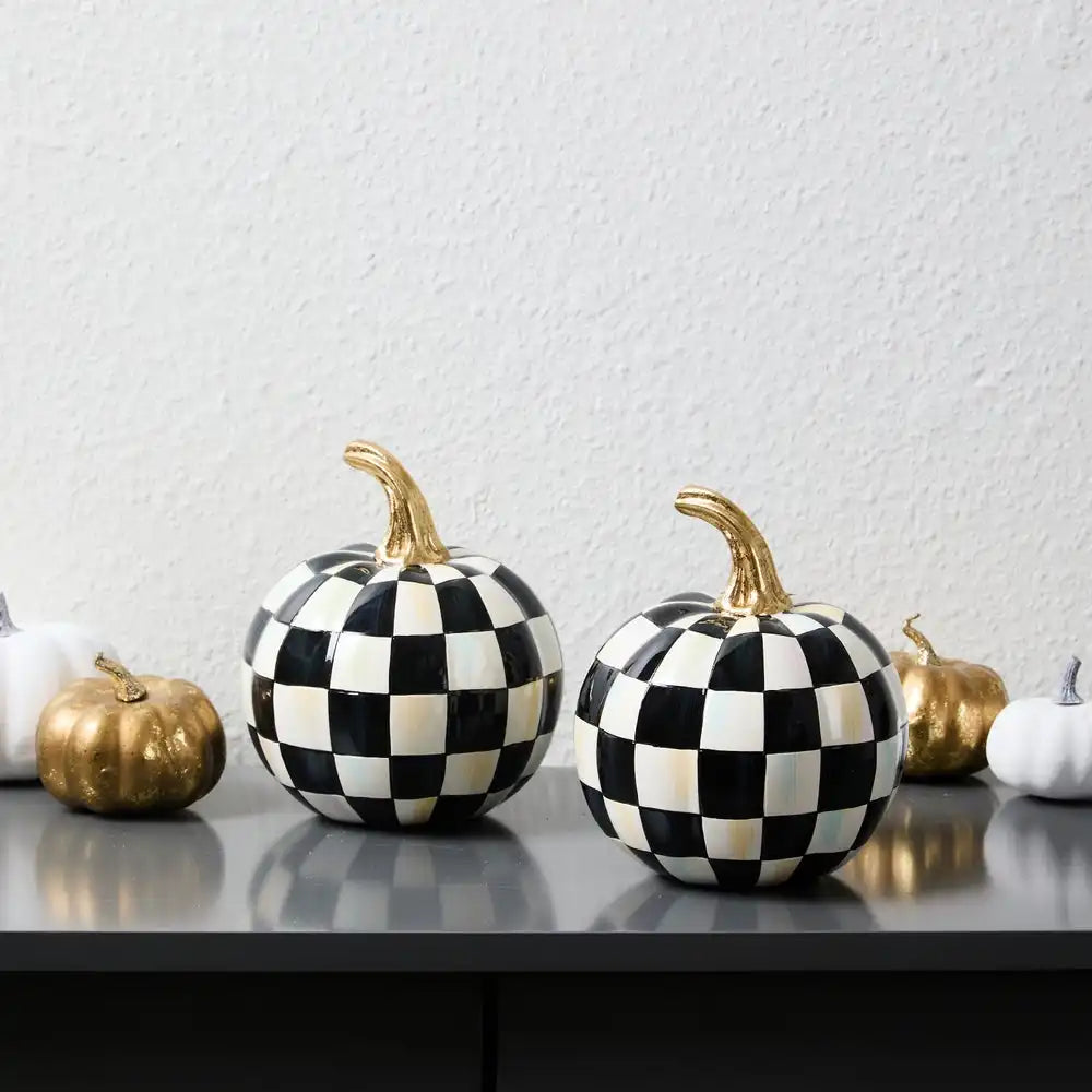 Classic Courtly Check Mini Pumpkin Set of 2