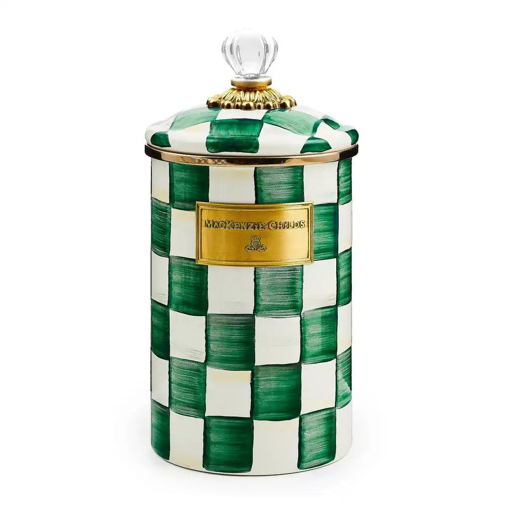 Emerald Check Large Canister